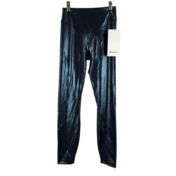 Lululemon Wunder Under SmoothCover Tight 25" Foil Radiate Black Night Size 4 NWT - Picture 4 of 12